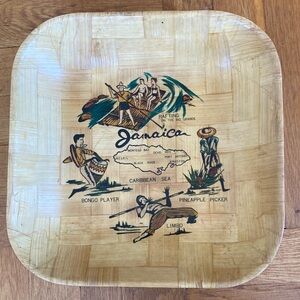 Jamaica Themed Bamboo Serving Tray-vintage